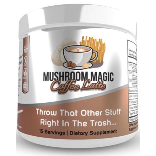 Nootropics Depot, Смесь Mushroom Magic Coffee Latte, Функциональный грибной напиток, Энергетическая, познавательная и иммунная поддержка, 15 порций